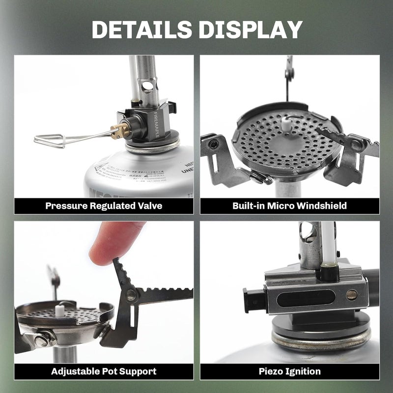 Fire-Maple Greenpeak 2 Backpacking & Camping Stove with Micro Regulated Valve - Ultralight, Compact, Isobutane-Powered Cooking Gear for Hiking, Trekking, Hunting & Emergency Use - Image 3